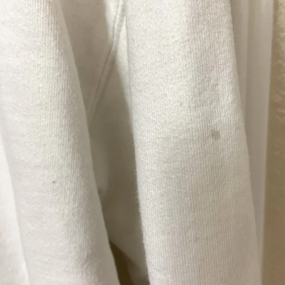 Retro John Galt Brandy Melville White & Ref Flame Sleeves Hoodie OS - Picture 9 of 9